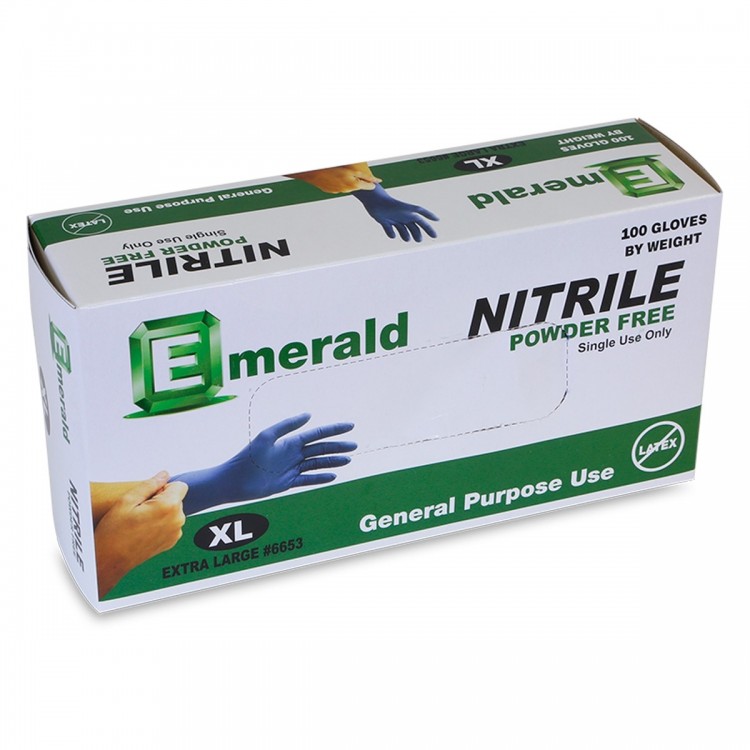 Emerald 3-mil General Duty Powder-Free Nitrile Gloves